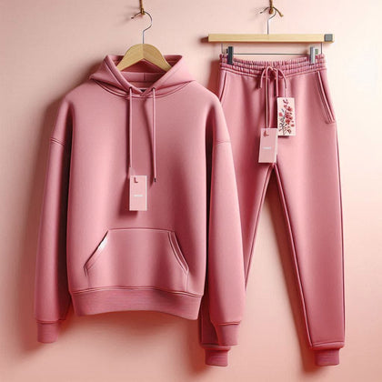 Womens 2 Piece CORE Winter Hooded Co Ord Set MWCWHS1 - Pink