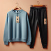 Womens 2 Piece CORE Winter Sweatshirt Co Ord Set MWCWSS1 - Light Blue Black