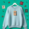 Womens Memnu Cotton Fleece CORE Sweatshirt - Light Blue