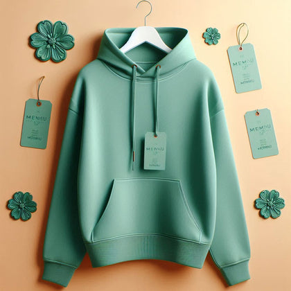 Womens Memnu Cotton Fleece Pullover CORE Hoodie - Mint Green