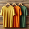 Womens T-Shirt Bundle 3 Boyfriend Loose Fit T-Shirts Yellow Orange Green - WOMTSB13