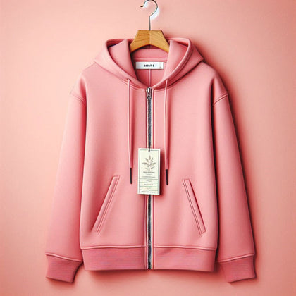 Womens Memnu Cotton Fleece Zip CORE Hoodie - Pink