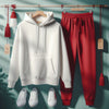 Womens 2 Piece CORE Winter Hooded Co Ord Set MWCWHS2 - White Red