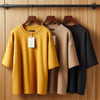 Womens T-Shirt Bundle 3 Drop Shoulder Oversized Fit T-Shirts Yellow Brown Black - WOMTSB16