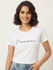 Women's Oversized Striped Detail Cotton T-Shirt MEPST586