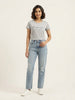 Women's Oversized Striped Detail Cotton T-Shirt MEPST587
