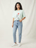 Women's Oversized Striped Detail Cotton T-Shirt MEPST590