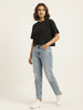 Women's Oversized Striped Detail Cotton T-Shirt MEPST595