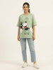 Women's Oversized Striped Detail Cotton T-Shirt MEPST598