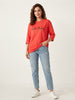 Women's Oversized Striped Detail Cotton T-Shirt MEPST607