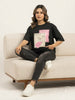 Women's Oversized Striped Detail Cotton T-Shirt MEPST608