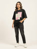 Women's Oversized Striped Detail Cotton T-Shirt MEPST608