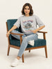 Women's Oversized Printed Detail Cotton T-Shirt MEPST610