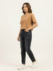 Women's Oversized Striped Detail Cotton T-Shirt MEPST612