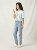Women's Oversized Striped Detail Cotton T-Shirt MEPST590