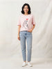Women's Oversized Striped Detail Cotton T-Shirt MEPST591