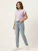 Women's Oversized Striped Detail Cotton T-Shirt MEPST596