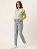 Women's Oversized Striped Detail Cotton T-Shirt MEPST597