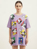 Women's Oversized Striped Detail Cotton T-Shirt MEPST602