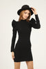 Women's Statement Sleeve Knit Detail Dress - MWSD126