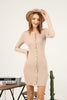 Women's Button Knit Detail Dress - MWSD131