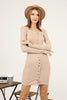 Women's Button Knit Detail Dress - MWSD131