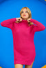 Womens Knitted High Neck Detail Dress MEWKND417