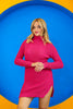 Womens Knitted High Neck Detail Dress MEWKND417