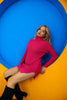 Womens Knitted High Neck Detail Dress MEWKND417