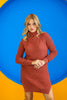 Womens Knitted High Neck Detail Dress MEWKND447