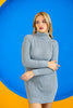 Womens Knitted High Neck Detail Dress MEWKND419