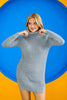 Womens Knitted High Neck Detail Dress MEWKND419