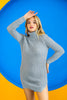 Womens Knitted High Neck Detail Dress MEWKND419