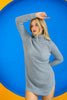 Womens Knitted High Neck Detail Dress MEWKND419