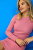 Womens Knitted Pattern Detail Dress MEWKND425