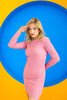 Womens Knitted Pattern Detail Dress MEWKND425