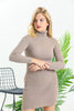 Womens Knitted High Neck Detail Dress MEWKND424