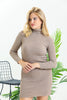 Womens Knitted High Neck Detail Dress MEWKND424