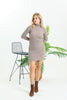 Womens Knitted High Neck Detail Dress MEWKND424
