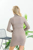 Womens Knitted High Neck Detail Dress MEWKND424