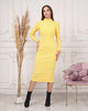 Womens Knitted Mock Neck Detail Dress MEWKND402