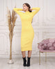 Womens Knitted Mock Neck Detail Dress MEWKND402