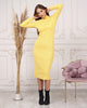 Womens Knitted Mock Neck Detail Dress MEWKND402