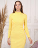 Womens Knitted Mock Neck Detail Dress MEWKND402