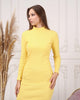 Womens Knitted Mock Neck Detail Dress MEWKND402