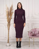 Womens Knitted Mock Neck Detail Dress MEWKND403