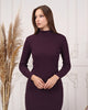 Womens Knitted Mock Neck Detail Dress MEWKND403