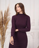Womens Knitted Mock Neck Detail Dress MEWKND403
