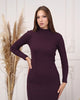 Womens Knitted Mock Neck Detail Dress MEWKND403