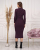 Womens Knitted Mock Neck Detail Dress MEWKND403